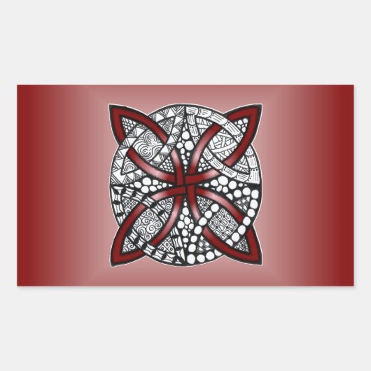 Wine Red Celtic Knot Original Rechteckiger Aufkleber (Vorderseite)