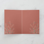 Wine red Christmas holidays abstract floral Karte (Innenseite)