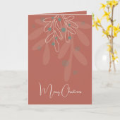 Wine red Christmas holidays abstract floral Karte (Gelbe Blume)