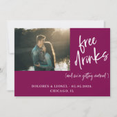 Wine Red Couple Foto Wedding Save the Date (Vorderseite)