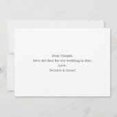 Wine Red Couple Foto Wedding Save the Date (Rückseite)