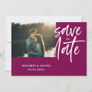 Wine Red Couple Foto Wedding Save the Date