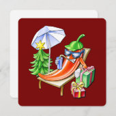 Wine Red Funny Frohe Weihnachten Chili Zeichnend (Vorne/Hinten)
