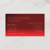 Wine Red Gradient Chic Mirror Schriftart Klassisch Visitenkarte (Rückseite)