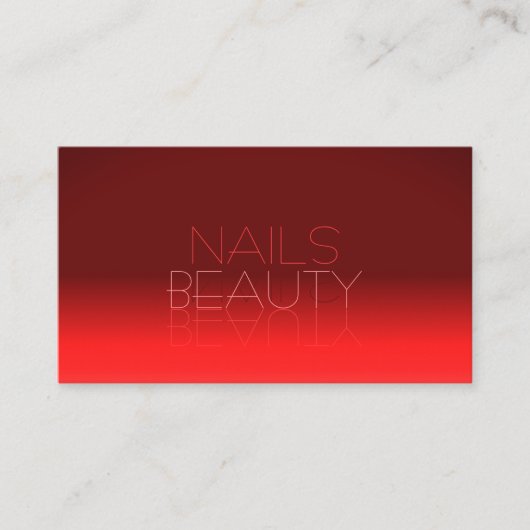 Wine Red Gradient Chic Mirror Schriftart Klassisch Visitenkarte (Vorderseite)