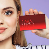 Wine Red Gradient Chic Mirror Schriftart Klassisch Visitenkarte