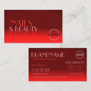 Wine Red Gradient Mirror Schriftart Klassisches Lo Visitenkarte