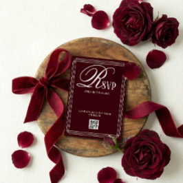 Wine Red Luxury Wedding RSVP Karte