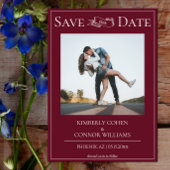 Wine Red Modern Foto Save the Date