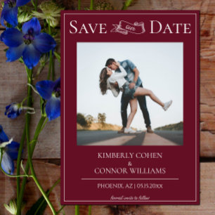 Wine Red Modern Foto Save the Date
