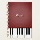 Wine Red Piano Personalisierte Musik Planer (Vorderseite)
