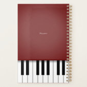 Wine Red Piano Personalisierte Musik Planer (Rückseite)