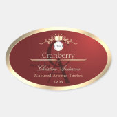 Wine Red Product Labels Gold Frame Logo Monogram Ovaler Aufkleber (Vorderseite)