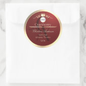 Wine Red Product Labels Gold Frame Logo Monogram Runder Aufkleber (Tasche)