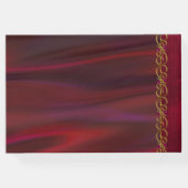 Wine Red Satin Look Wedding Guest Book Gästebuch (Rückseite)