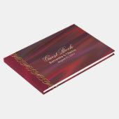 Wine Red Satin Look Wedding Guest Book Gästebuch (Ecke)