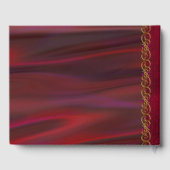 Wine Red Satin Look Wedding Guest Book Gästebuch (Rückseite)