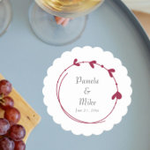 Wine Red Simple Heart Wreath Wedding Untersetzer