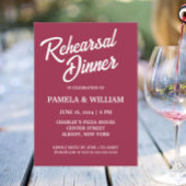 Wine Red Simple Style Wedding Probe Dinner Einladung