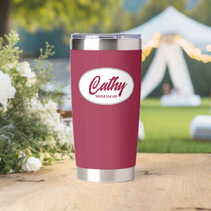 Wine Red Styliding Wedding Bridesmaid Name Thermobecher