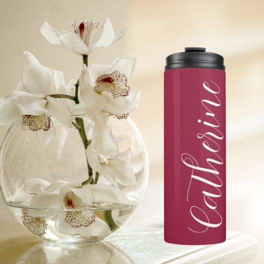 Wine Red Styliding Wedding Bridesmaid Thermosbecher