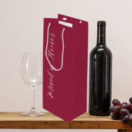 Wine Red Stylized Script-Trauzeugin Geschenktüte Für Weinflaschen
