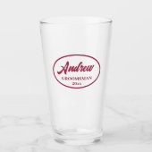 Wine Red Stylized Wedding Trauzeuge Glas (Vorderseite)