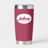 Wine Red Stylized Wedding Trauzeuge Thermobecher (Vorderseite)