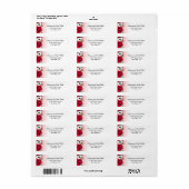  Wine Red White floral Return Address  (Vorne)