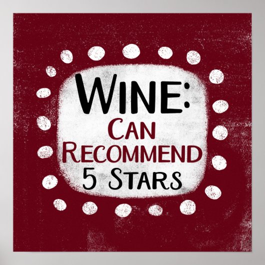 Wine Review 5 Sterne Poster Mauer Art (Vorne)