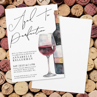 Wine Simple Adult Birthday Party Einladung