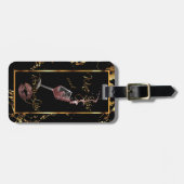 Wine Sips 🍷 und Rosey Glitzer Lips 👄 Gepäckanhänger (Vorderseite horizontal)