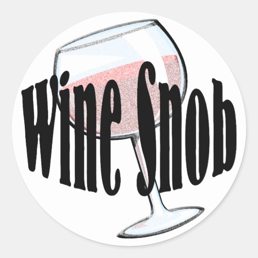 Wine Snob Runder Aufkleber (Vorderseite)