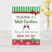 Wine Spaß Dreaming Weißes Weihnachtsfest Karte (Gelbe Blume)