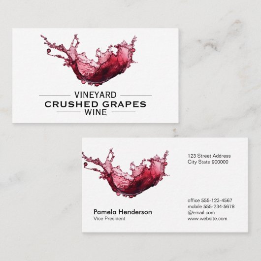 Wine Splash | Verkostung Visitenkarte (Vorne/Hinten)