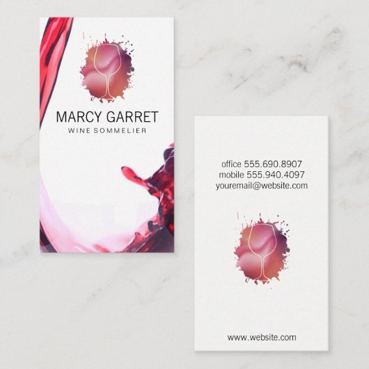 Wine Splash | Weintrub Visitenkarte (Vorne/Hinten)