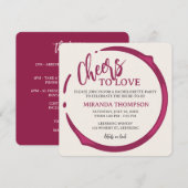 Wine Stain Bachelorette Party Invitation Einladung (Vorne/Hinten)
