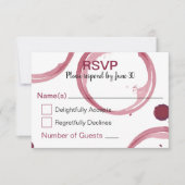 Wine Stains Wedding RSVP Card Karte (Vorderseite)