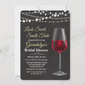 Wine String Lights Bridal Dusche Einladung (Vorderseite)