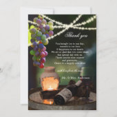 Wine String Lights Wedding Foto Dankeskarte (Vorderseite)