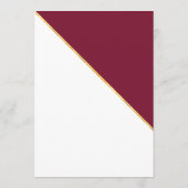 Wine Stylish Gold folie Hochzeit moderne Menü Menükarte (Rückseite)