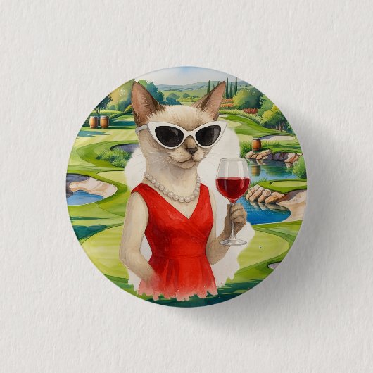 Wine Tasting Event for Cat lovers Button (Vorderseite)