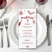 Wine Tasting Holiday Christmas Party Hand-Drawn Menükarte