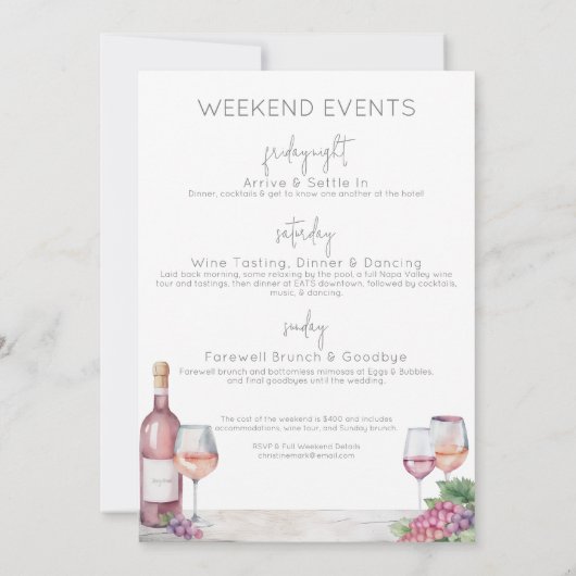 Wine tasting in der Fattoria Moncucchetto Einladung (Rückseite)