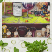 Wine tasting in der Fattoria Moncucchetto Geschirrtuch (Gefaltet)