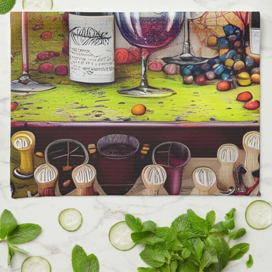 Wine tasting in der Fattoria Moncucchetto Geschirrtuch (Gefaltet)