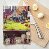 Wine tasting in der Fattoria Moncucchetto Geschirrtuch (Viertel Falte)