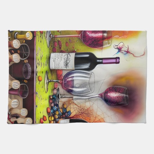 Wine tasting in der Fattoria Moncucchetto Geschirrtuch (Horizontal)