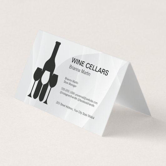 Wine Tasting Logo | Bottle | Glasses Visitenkarten (Vorderseite)
