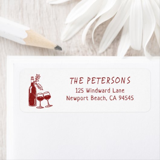 Wine Tasting Party Holiday Christmas Hand-Drawn (Insitu)